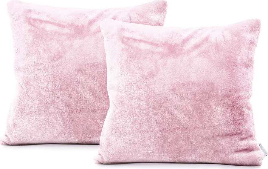 Sada 2 světle růžových povlaků na polštáře DecoKing Mic