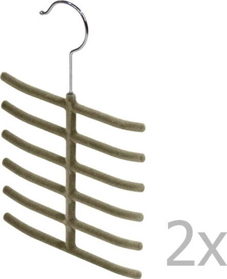 Sada 2 zelených ramínek na kravaty Domopak Velvet Domopak