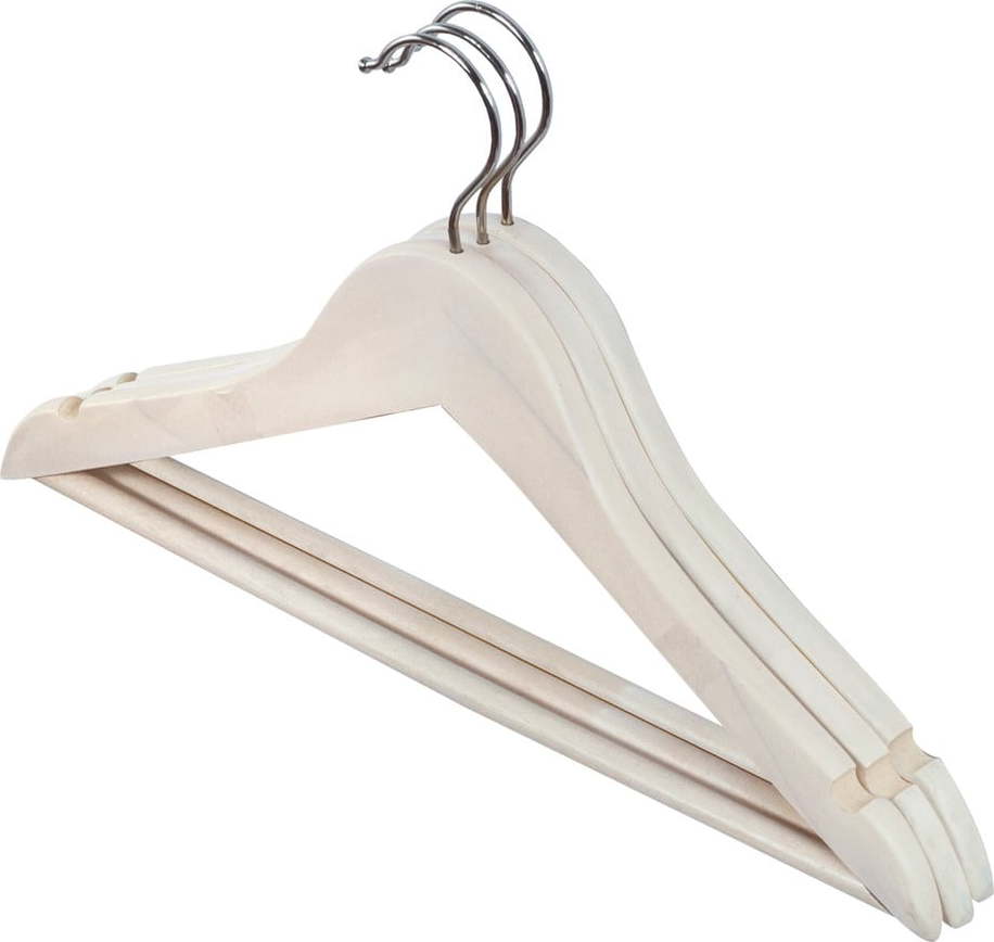 Sada 3 bílých dřevěných dětských ramínek Domopak Domopak