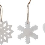 Sada 3 bílých závěsných vánočních ozdob Bloomingville Otta Bloomingville