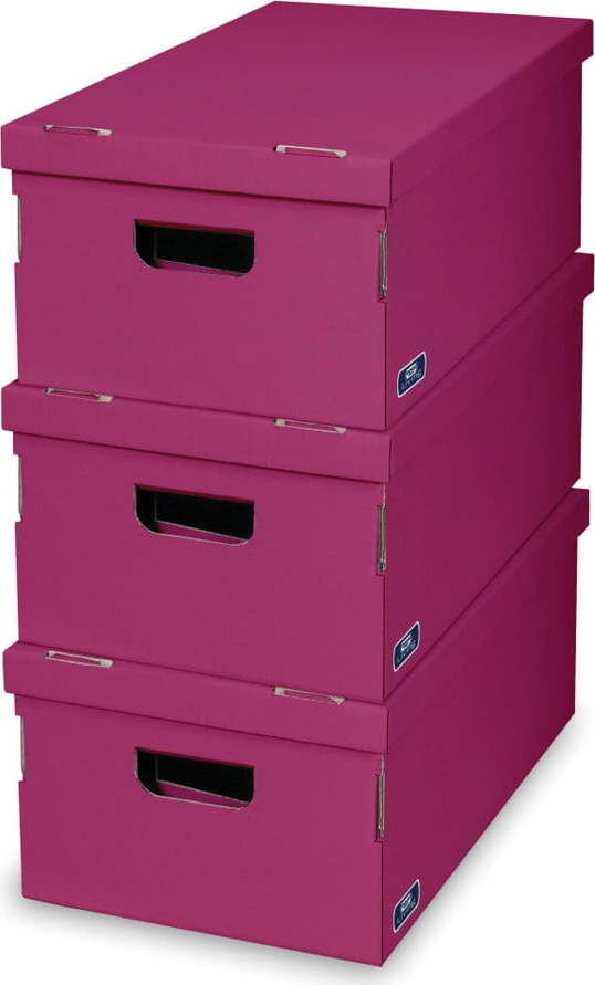 Sada 3 fialových úložných boxů Domopak Living Domopak