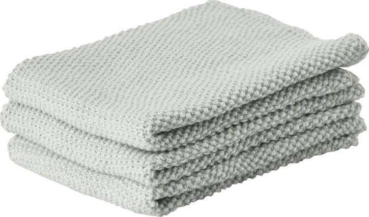 Sada 3 světle zelených bavlněných kuchyňských utěrek Zone Prado