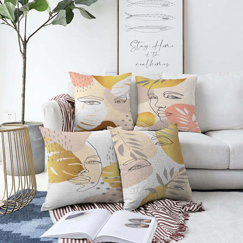 Sada 4 povlaků na polštáře Minimalist Cushion Covers June