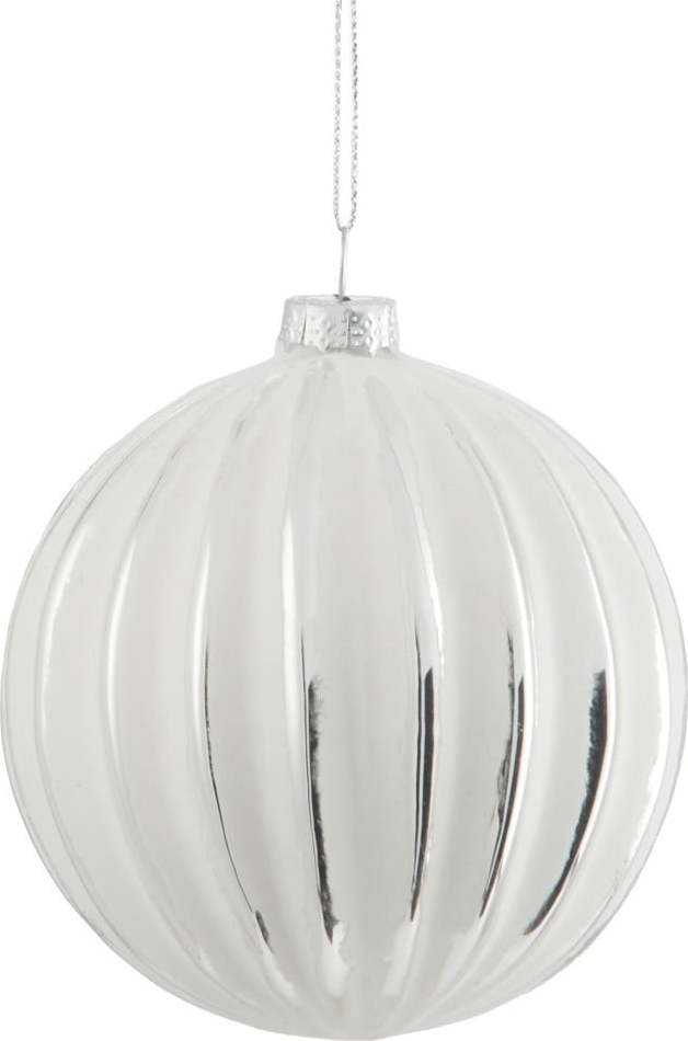 Sada 6 bílých skleněných vánočních ozdob J-Line Antique J-Line