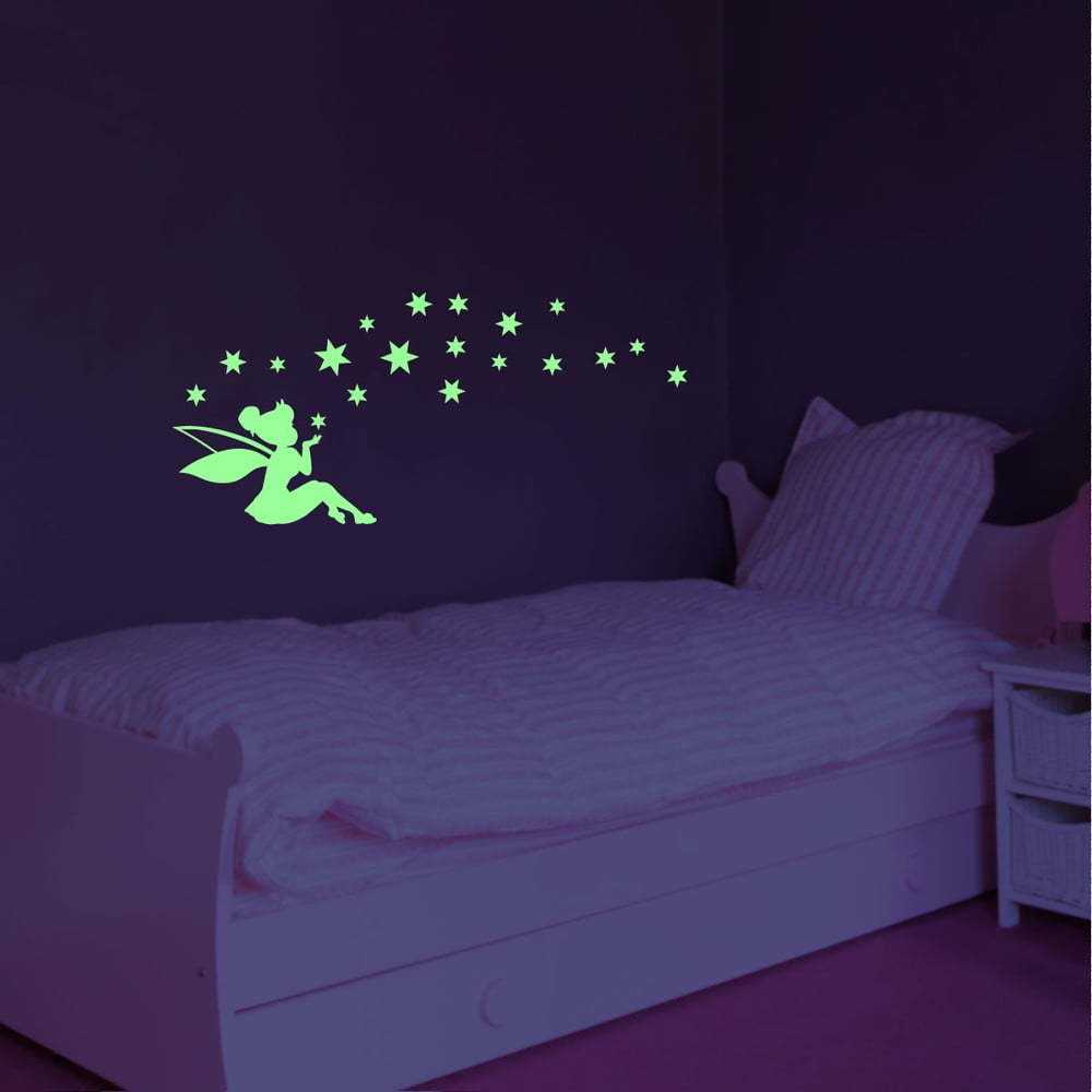 Sada nástěnných svítících dětských samolepek Ambiance Tall Fairy and Stars Ambiance