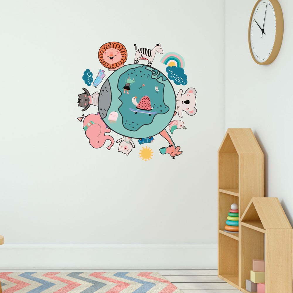 Sada samolepek na zeď Ambiance Animals around the World Ambiance