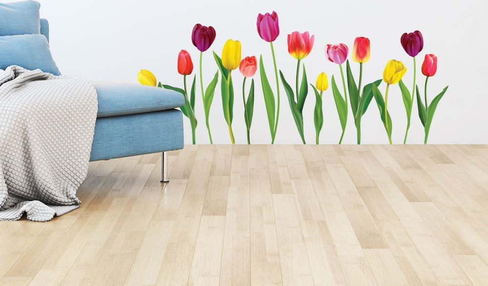 Sada samolepek na zeď Ambiance Colorful Tulips Ambiance