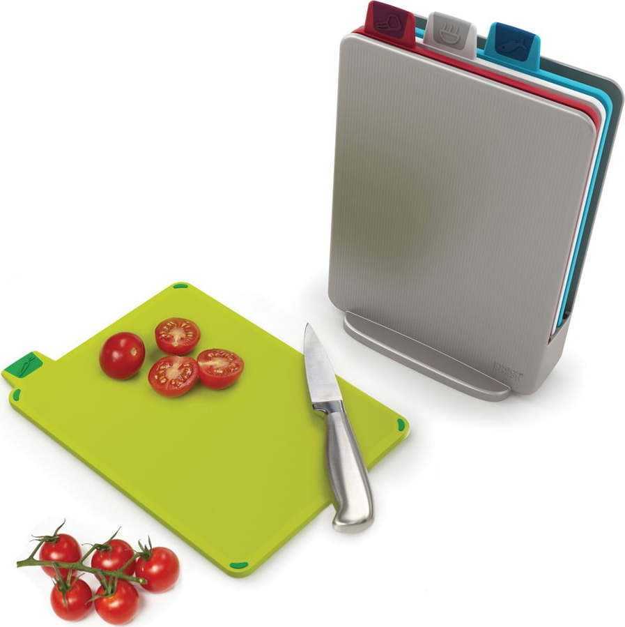 Sada světle šedého stojanu se 4 prkénky Joseph Joseph Index Index