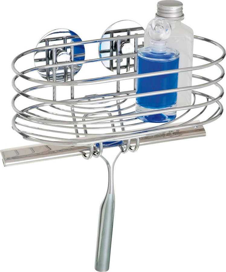 Samodržící polička se stěrkou na zrcadlo Wenko Turbo-Loc