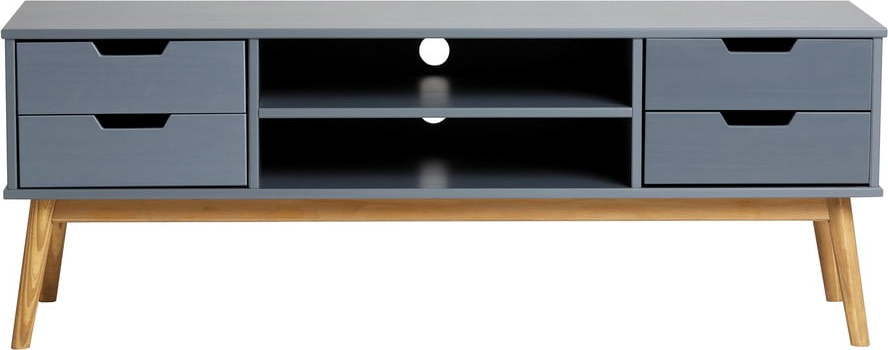 Šedá TV komoda z masivního borovicového dřeva Marckeric Baku Marckeric
