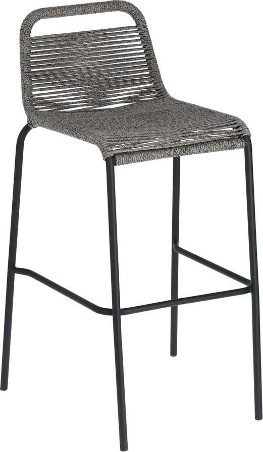 Šedá barová židle s ocelovou konstrukcí Kave Home Glenville