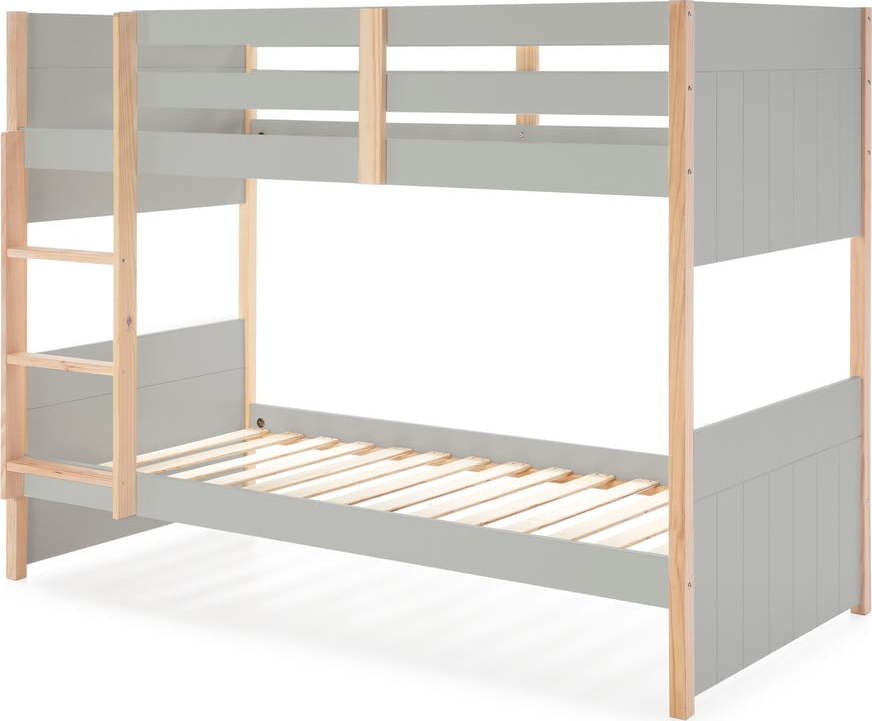 Šedá dětská palanda s nohami z borovicového dřeva Marckeric Kiara