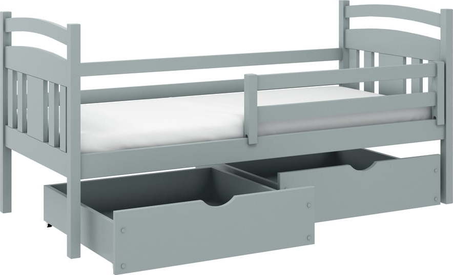 Šedá dětská postel s úložným prostorem 90x200 cm Kate - Lano Meble Lano Meble