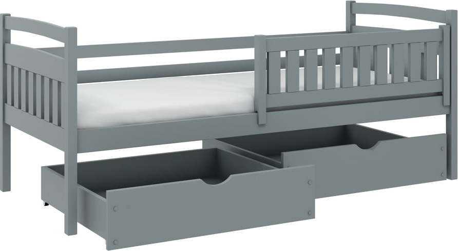 Šedá dětská postel s úložným prostorem 90x200 cm Terry - Lano Meble Lano Meble