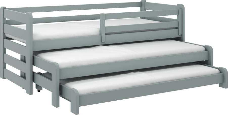 Šedá dětská postel s výsuvným lůžkem 80x200 cm Rico - Lano Meble Lano Meble