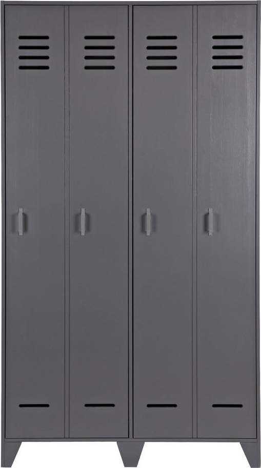 Šedá dvoukřídlá skříň z borovicového dřeva WOOOD Stijn WOOOD