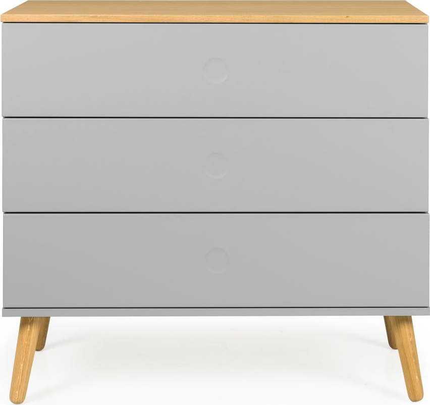 Šedá komoda s nohami z dubového dřeva Tenzo Dot