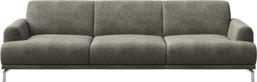 Šedá pohovka z imitace kůže MESONICA Puzo