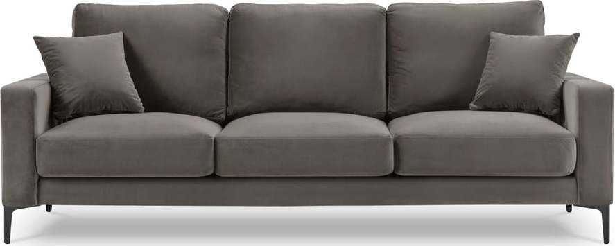 Šedá sametová pohovka Kooko Home Harmony