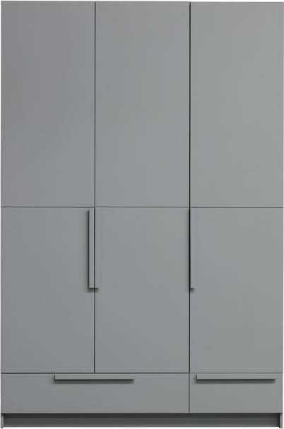 Šedá šatní skříň z borovicového dřeva WOOOD Pure