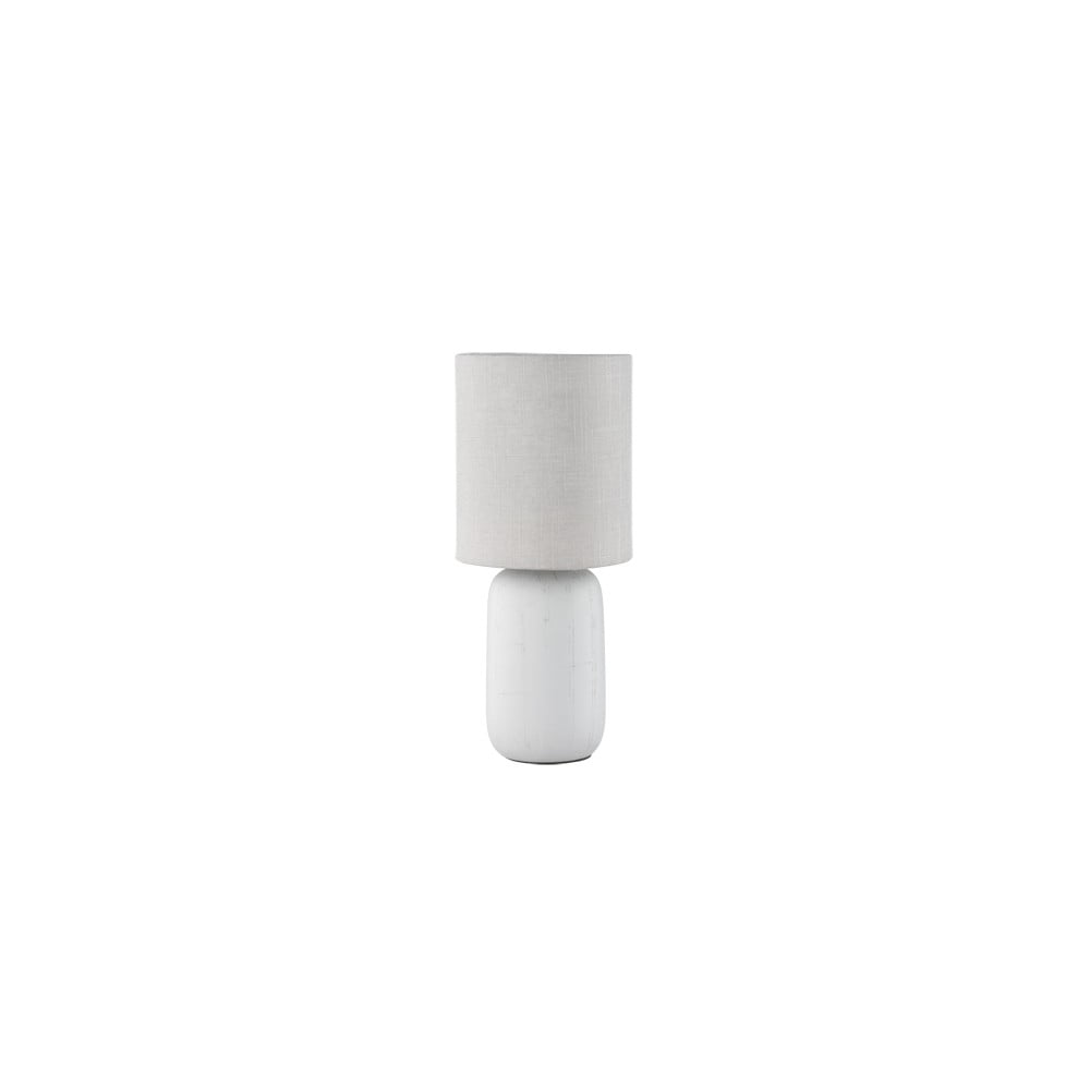 Šedá stolní lampa z keramiky a tkaniny Trio Clay