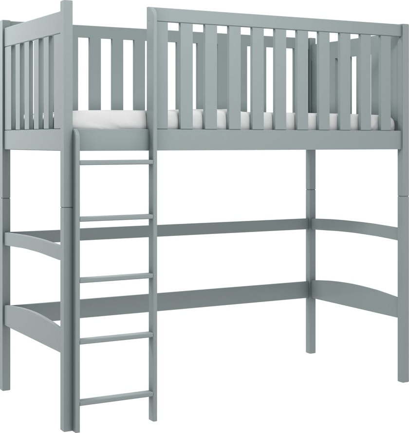 Šedá vyvýšená dětská postel 70x160 cm Laura - Lano Meble Lano Meble