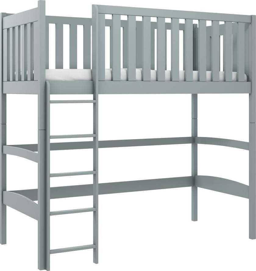 Šedá vyvýšená dětská postel 80x180 cm Laura - Lano Meble Lano Meble