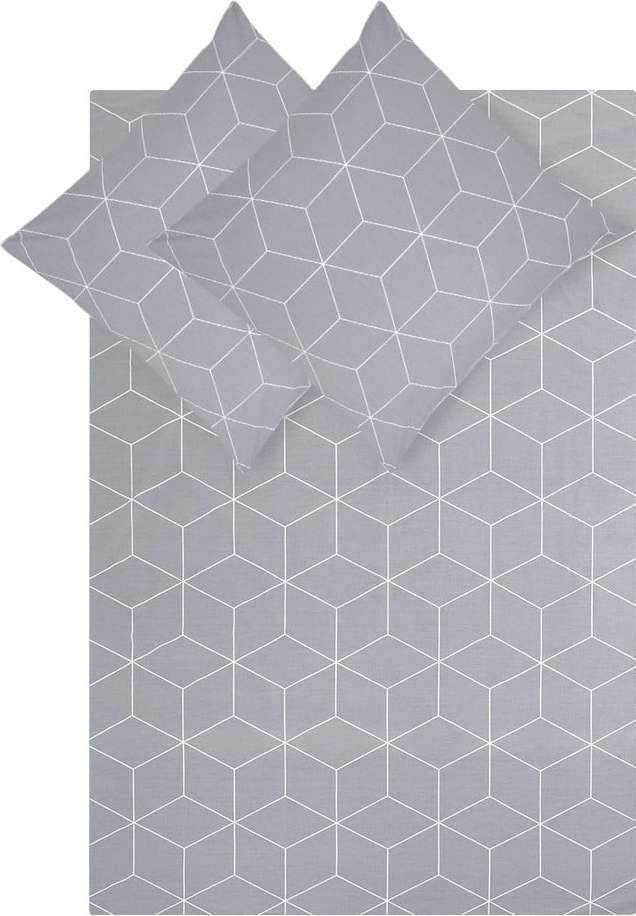 Šedé bavlněné povlečení na dvoulůžko by46 Lynn