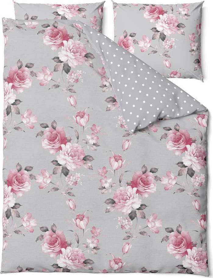 Šedé bavlněné povlečení na jednolůžko Bonami Selection Belle