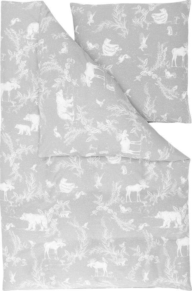 Šedé flanelové povlečení Westwing Collection Animal Toile