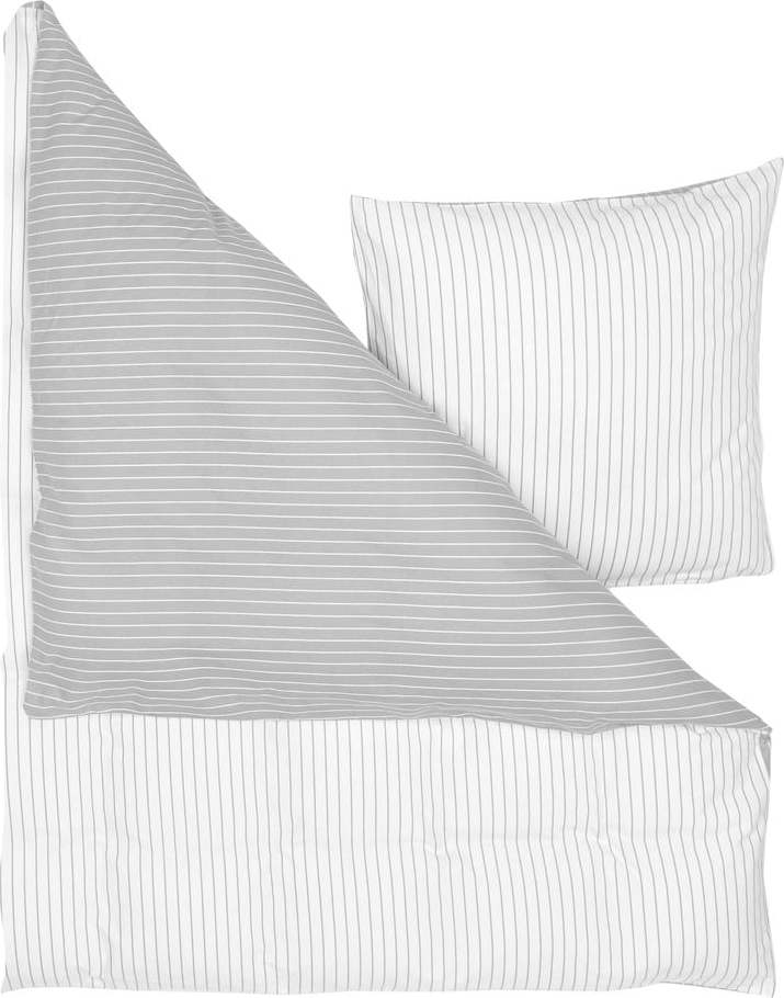 Šedé flanelové povlečení na jednolůžko Westwing Collection Talin