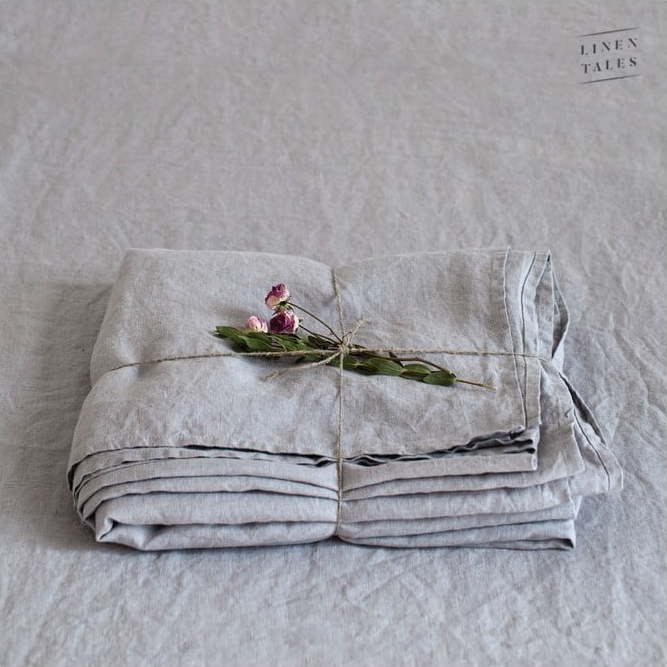 Šedé lněné prostěradlo 260x200 cm - Linen Tales Linen Tales