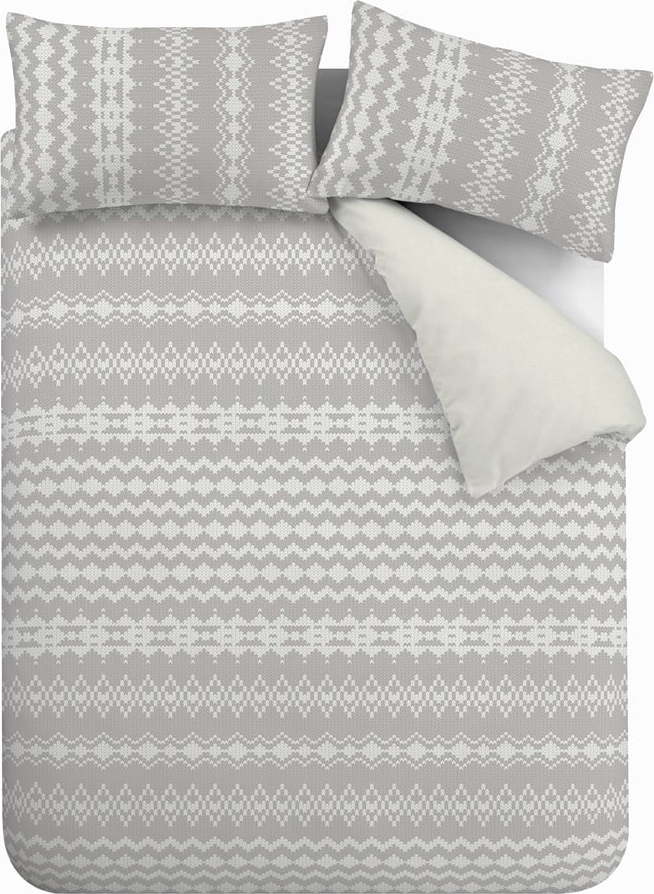 Šedé mikroplyšové povlečení Catherine Lansfield Alpine Fleece