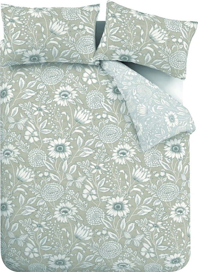 Šedé povlečení 200x200 cm Tapestry Floral - Catherine Lansfield Catherine Lansfield