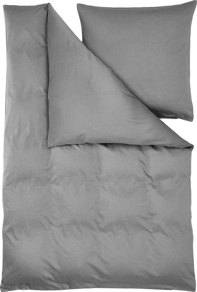 Šedé povlečení z bavlněného saténu 200x135 cm Comfort - Westwing Collection Westwing Collection