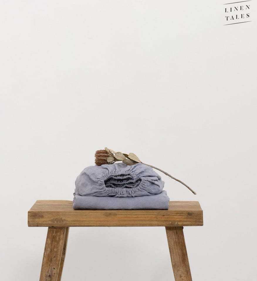 Šedé prostěradlo z konopného vlákna 200x180 cm - Linen Tales Linen Tales