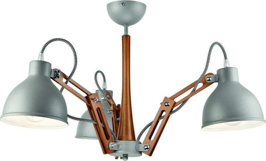 Šedé závěsné svítidlo pro 3 žárovky LAMKUR Marcello LAMKUR