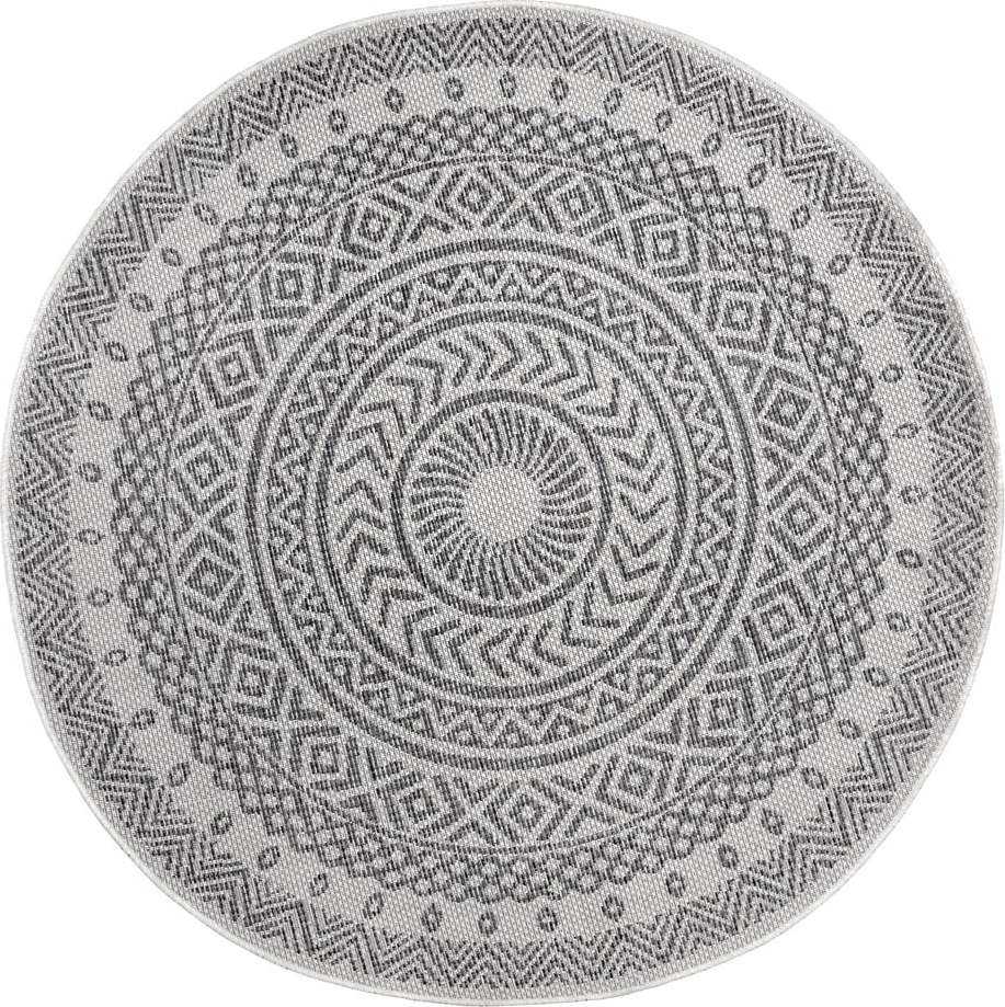 Šedo-béžový venkovní koberec NORTHRUGS Etno