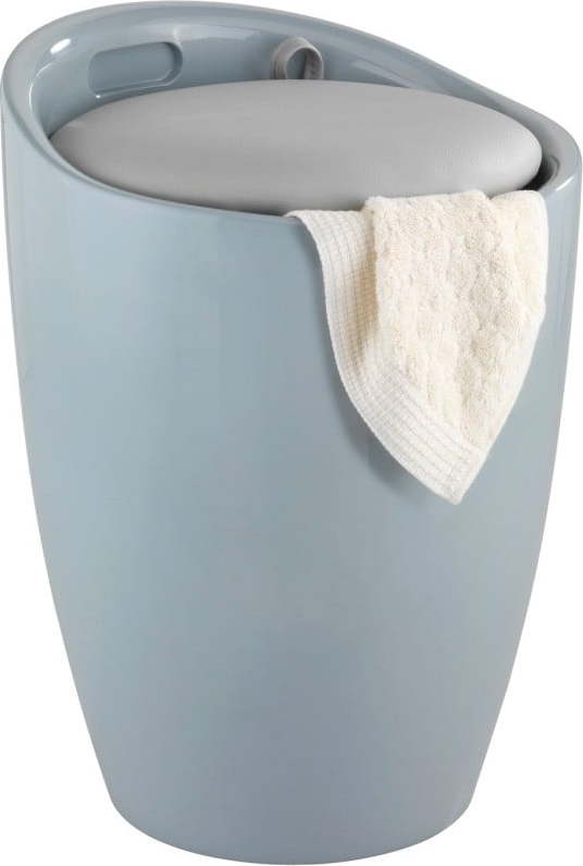 Šedý koš na prádlo a taburetka v jednom Wenko Candy Look