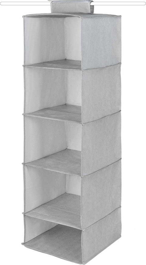 Šedý organizér do šatní skříně s 5 přihrádkami Compactor Boston Compactor
