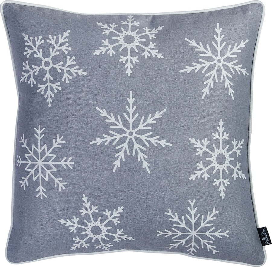 Šedý povlak na polštář s vánočním motivem Mike & Co. NEW YORK Honey Snowflake