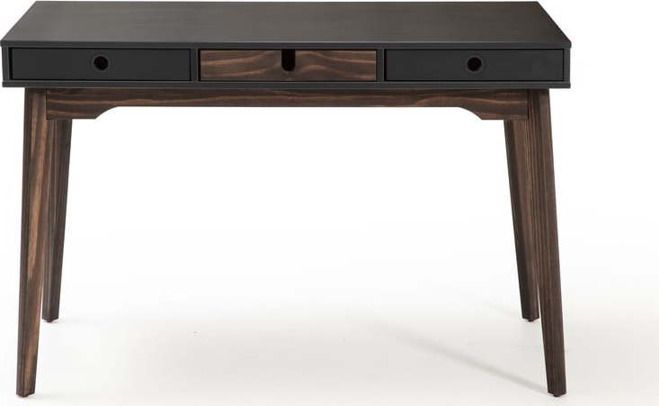 Šedý psací stůl s nohami z borovicového dřeva Marckeric Kiara Marckeric