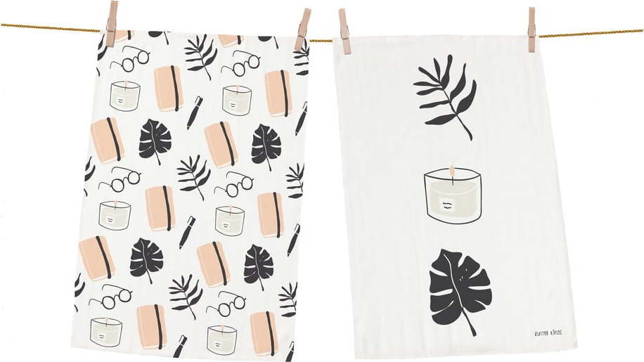 Set 2 kusů utěrek z bavlny Butter Kings Hygge Moment