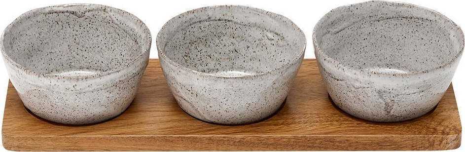 Set 3 porcelánových servírovacích misek s táckem Ladelle Artisan Ladelle