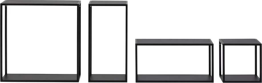 Set 4 černých nástěnných polic Actona Geelong Actona