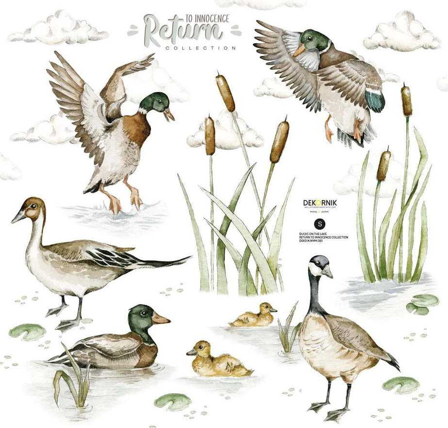 Set nástěnných dětských samolepek Dekornik Duck on the Lake L Dekornik