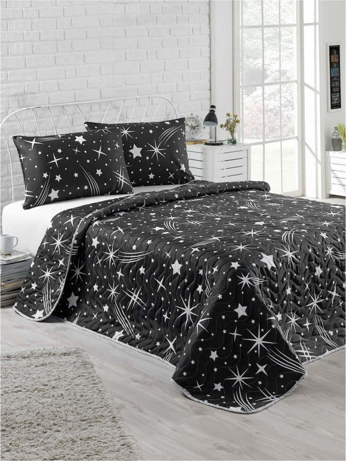 Set přehozu na jednolůžko s povlakem na polštář Starry Night