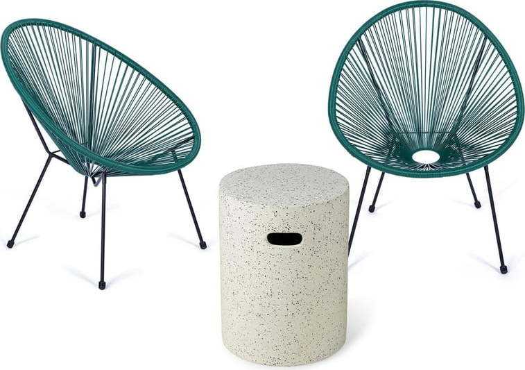 Set zelených zahradních křesel Avocado a stolku Loris