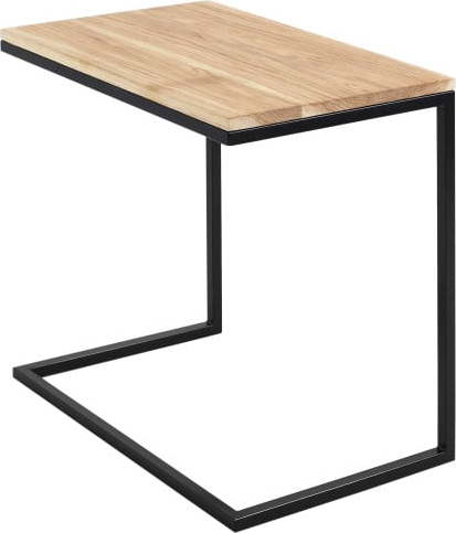 Stůl s černým podnožím a deskou z masivního dubu Custom Form Lupe Custom Form