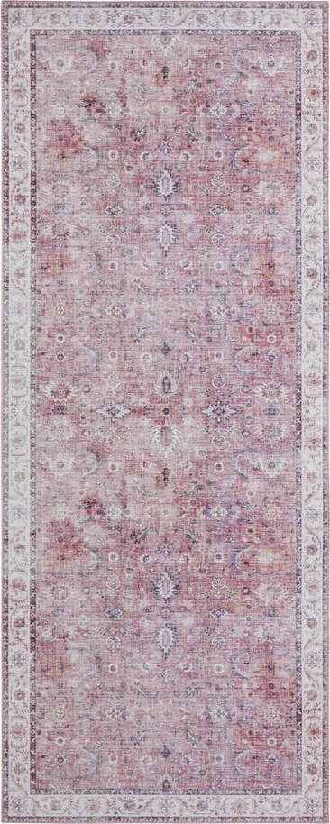 Světle červený běhoun Nouristan Vivana